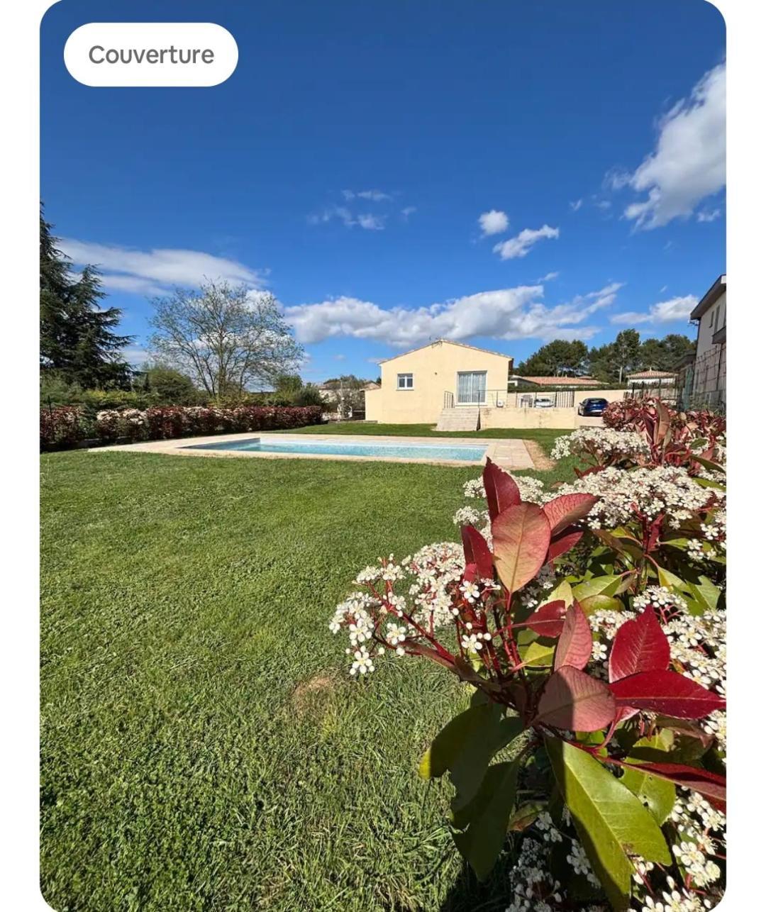 Villa Familiale Avec Piscine, Jardin A 10 Mn D'Uzes Flaux Extérieur photo